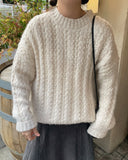 Ruckle cable wool over knit