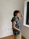 [unisex] Melpo Summer Check Hood Vest