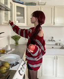 [wool21%] Sway Multi-Striped Cardigan