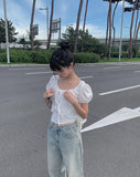 Chewy Washed Denim Wide Pants