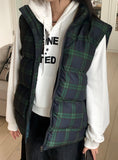 [UNISEX] Lentil Overfit Wellon Check Padding Vest