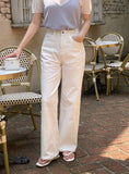 Haibeul Cotton Wide Banding Denim Pants