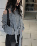 [Muffler set] Billy Boat Neck Off Loose Knit