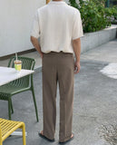 Fold Two Tuck Wide Slacks