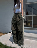 Berry Parachute Track Banding Pants