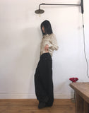 Benon Star Rivet Wide Cotton Pants