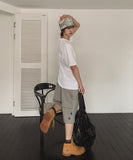 Scar embroidery bermuda pants