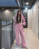 Wrinkle Velour Two Way Crop Hood Zip-Up