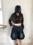 Peep Y2K String Button Collar Short Jacket