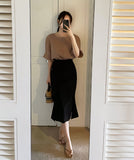 Wender Basic Slit Mermaid Banding Skirt