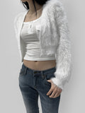 Netted Fur Bolero Cardigan