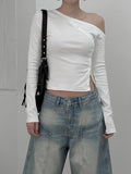 Curved Snap One-Shoulder Tee