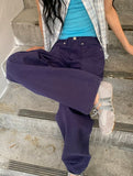 Oscar Color Cotton Herringbone Semi-Wide Pants