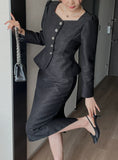 Anibelle Heartneck Tweed Peplum Jacket