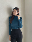 Holly half turtleneck shirring knit