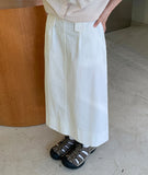 Retyu banding button cotton long skirt