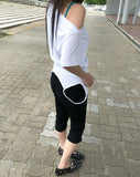 Moff Button Two-Way Sleeveless T-shirt