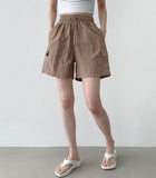 Vacation Beach Summer Banding Cargo Pocket Nylon Shorts