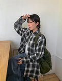 [unisex] Makodo Check Brushed Over Shirt