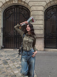 Zen Slim Fit Suede Cropped Shirt