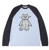 CHECK CAT Vintage Raglan Long Sleeve T-Shirt