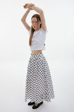 maxi dot corsage skirt