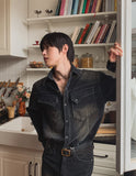 Fracture Western Brushed Denim Shirt