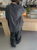 [unisex] Kurohi Check Over Long Sleeve Shirt