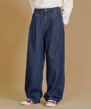 Twin Pintuck Wide Denim Pants