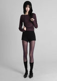 Deep purple see-through tights