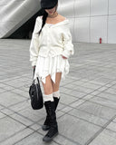 Light Unbalance Tiered Mini Skirt