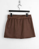 Zenda Cargo Zipper Pocket Banding Pile Mini Skirt