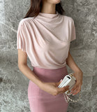 Evid Shirring Drape T-Blouse