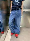 Ain Semi-Balloon Fit Wide Denim Pants