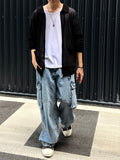 Cold Punching Collar Knit Zip-Up