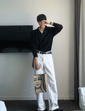 Cable long sleeve knit half zip up ver