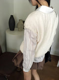 Rossop stripe line see-through long sleeve shirt