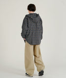Bay Overfit Check Hood Shirt
