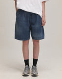 Tie Dye Bermuda Two-Tuck Shorts Denim