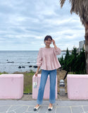 Meringue pintuck shirred blouse
