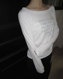 Dokken Lettering See-through Off-shoulder Long Sleeve T-shirt