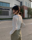 Lizu Delicate V-Neck Crop Cardigan