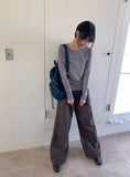 [BAONHAUS] Denin Cotton Semi-Bootcut Pants