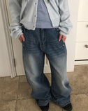 [MADE] Nealon Cut Rivet Wide Denim Pants