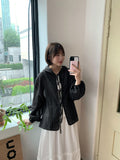 Pentle Summer Stripe See-through Hood Shirt