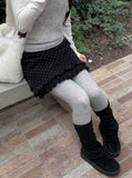 Freak Dot Frill Banding Knit Skirt