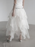 Cherian Chiffon Unbalance Tiered Skirt