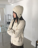 [Warm Wool] Coam Punching Big Collar Knit Cardigan