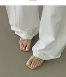 Basic Lovely Ribbon Twist Mules Summer Sandals Slippers