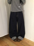 Odin Roll-Up Raw Denim Wide Pants